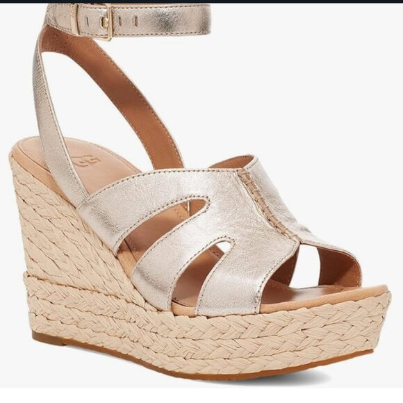UGG Shoes - BRAND NEW UGG careena platform sandal in gold metallic, size 8